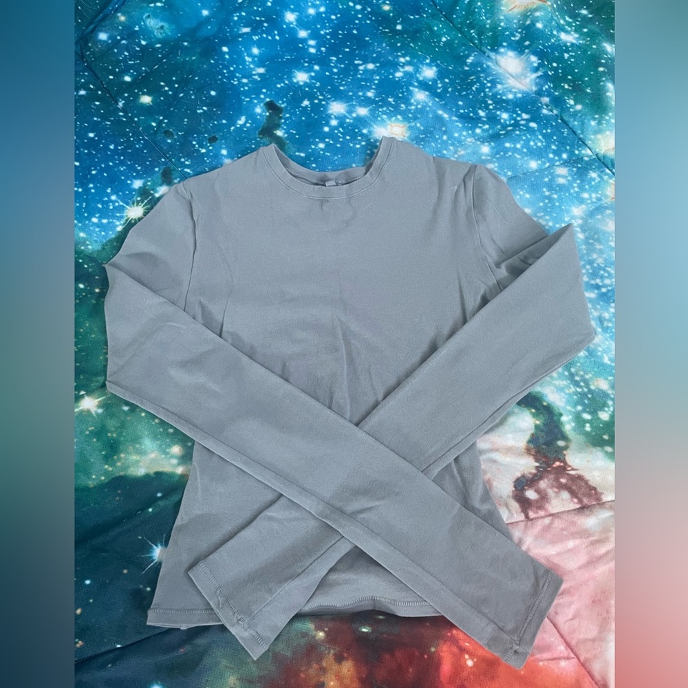 SKIMS Jersey Cotton Long Sleeve Women's T-Shirt in Pacific 🌊 - Picture 2 of 4